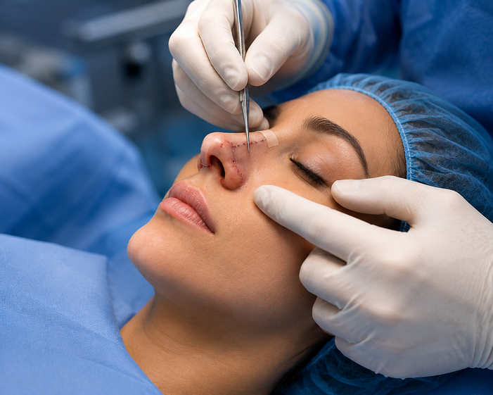 Surgeon consulting a patient about Revision Rhinoplasty